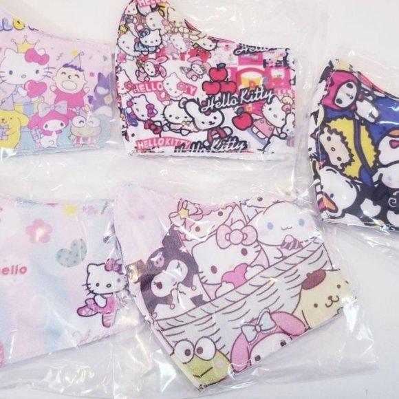 3x HANDMADE HK hello kitty sanrio FACE COVER MASK - Picture 3 of 13